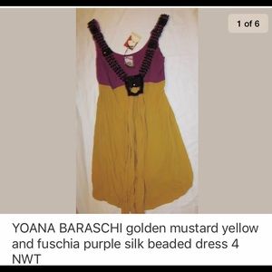 YOANA BATASCHI silk sleeveless beaded dress NEW